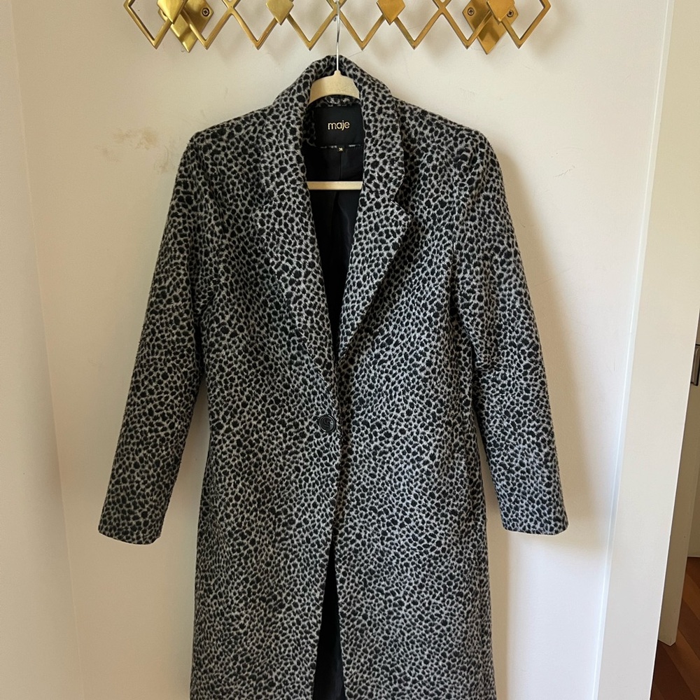 Grey leopard Maje coat